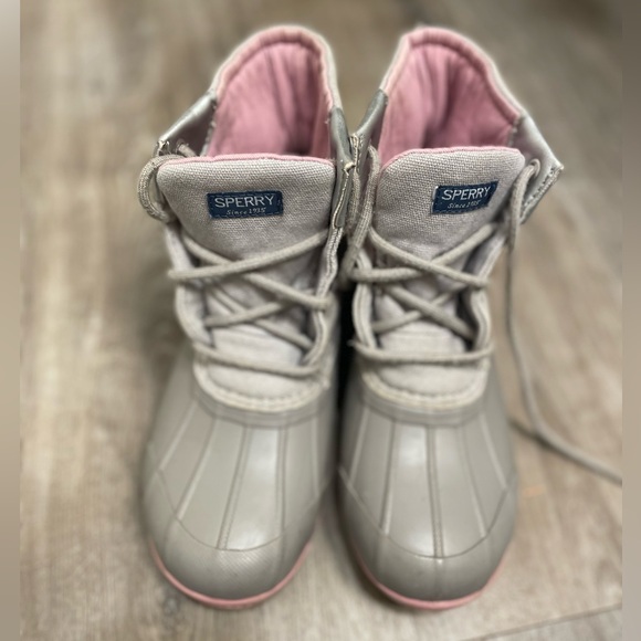 SPERRY Girl’s Port Duck Boots Link & Grey size 3M - Picture 2 of 9